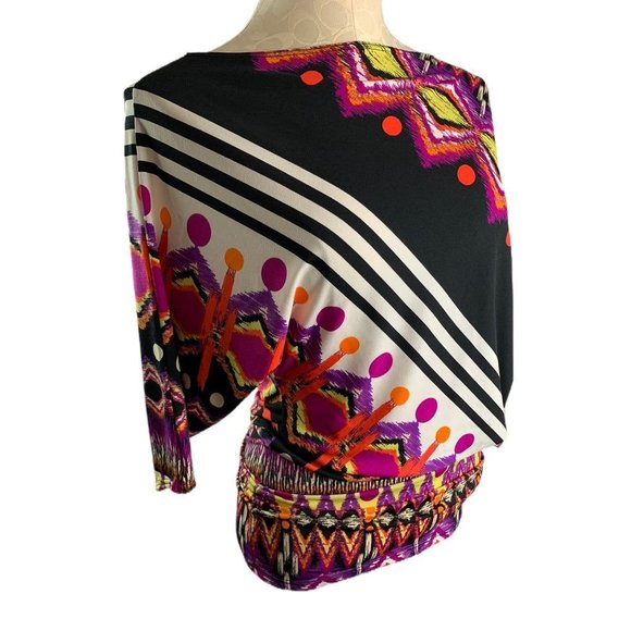 Small Savioni Blouson Bright Women's Pullover Blouse Made in Italy - Picture 3 of 9